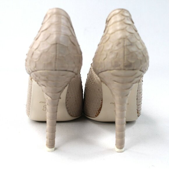 Haider Ackermann Sz 8.5 Gray D'orsay Real Snakeskin High Heel Pump Shoes Luxury - Picture 6 of 9